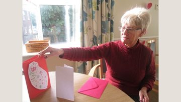 Stafford care home Residents enjoy Valentine crafts